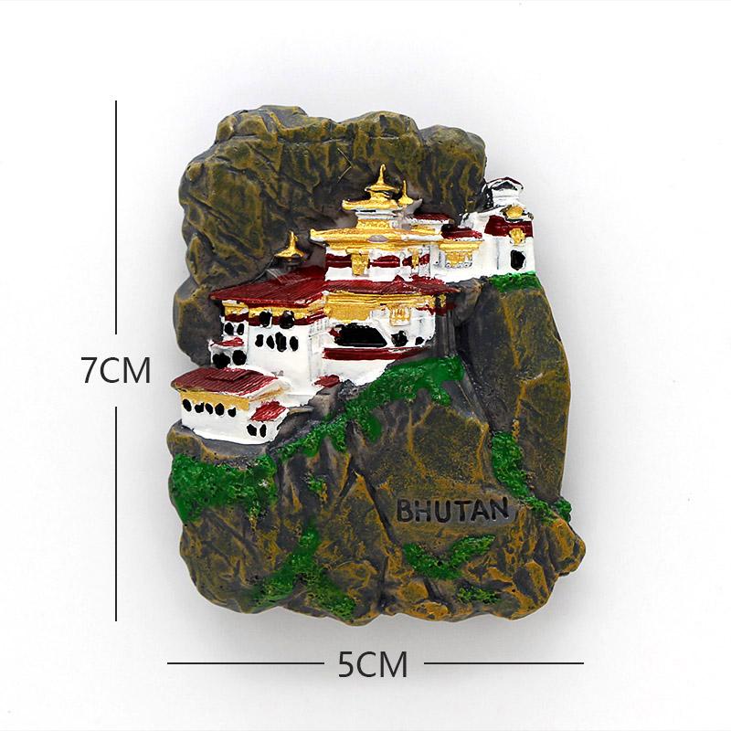 Magnetic Refrigerator Paste Resin Building Souvenir Tourists Prague Square Bhutan Santiago Chile Fridge Magnets Room Decoration