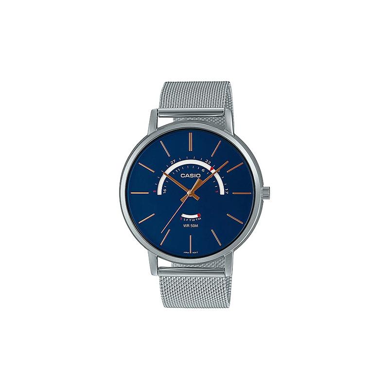

Casio CASIOSTANDARD series waterproof quartz movement stainless steel strap Japanese and Korean watch men s watch blue dial MTP-B105M-2AV