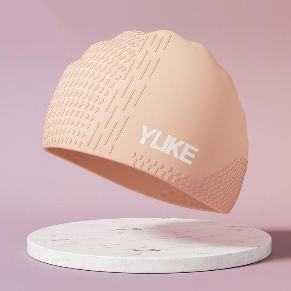 Elastic Swimming Hat Solid Color Printed Swimming Cap Silicone Swimming Cap  Water Sports