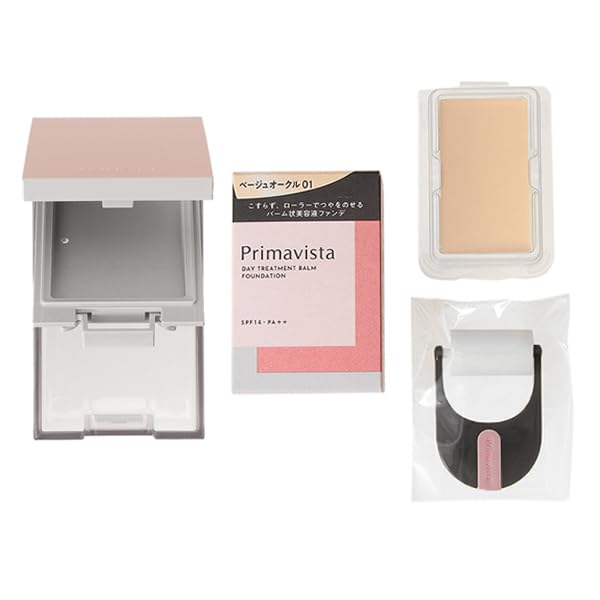 

Kao Sofina Primavista Day Treatment Balm Roller Type SPF14 10g with Case Cushion Foundation Beige Ocher 01 [Set] PA++ [Item]