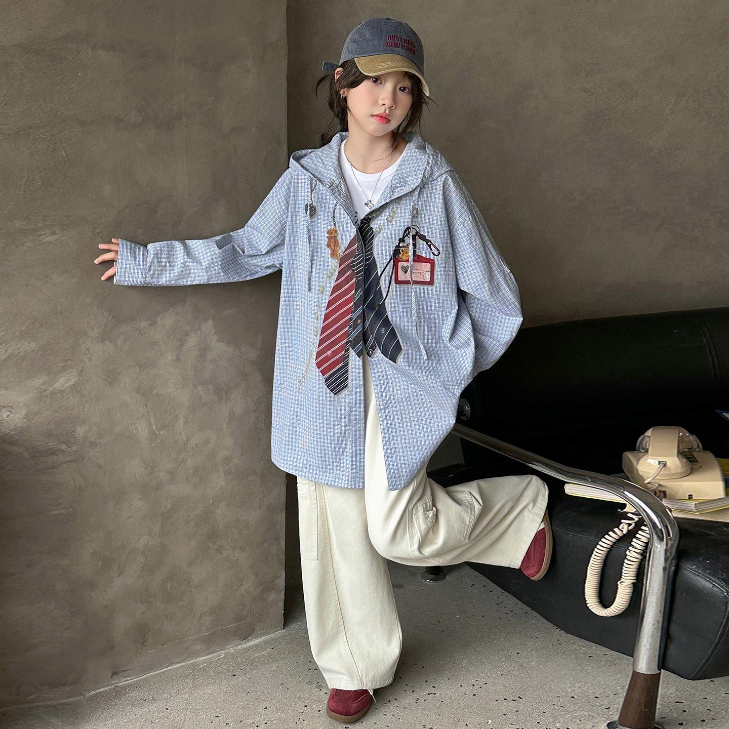 

2026 New Style Girls Cartoon Hooded Jacket with Sun Protection - Spring Top for Medium and Older Children 160 cm