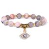 Fashion Evil Eye Natural Stone Beaded Bracelet for Women Men Amulet Protection Jewelry Yoga Spiritual Friendship Gifts
