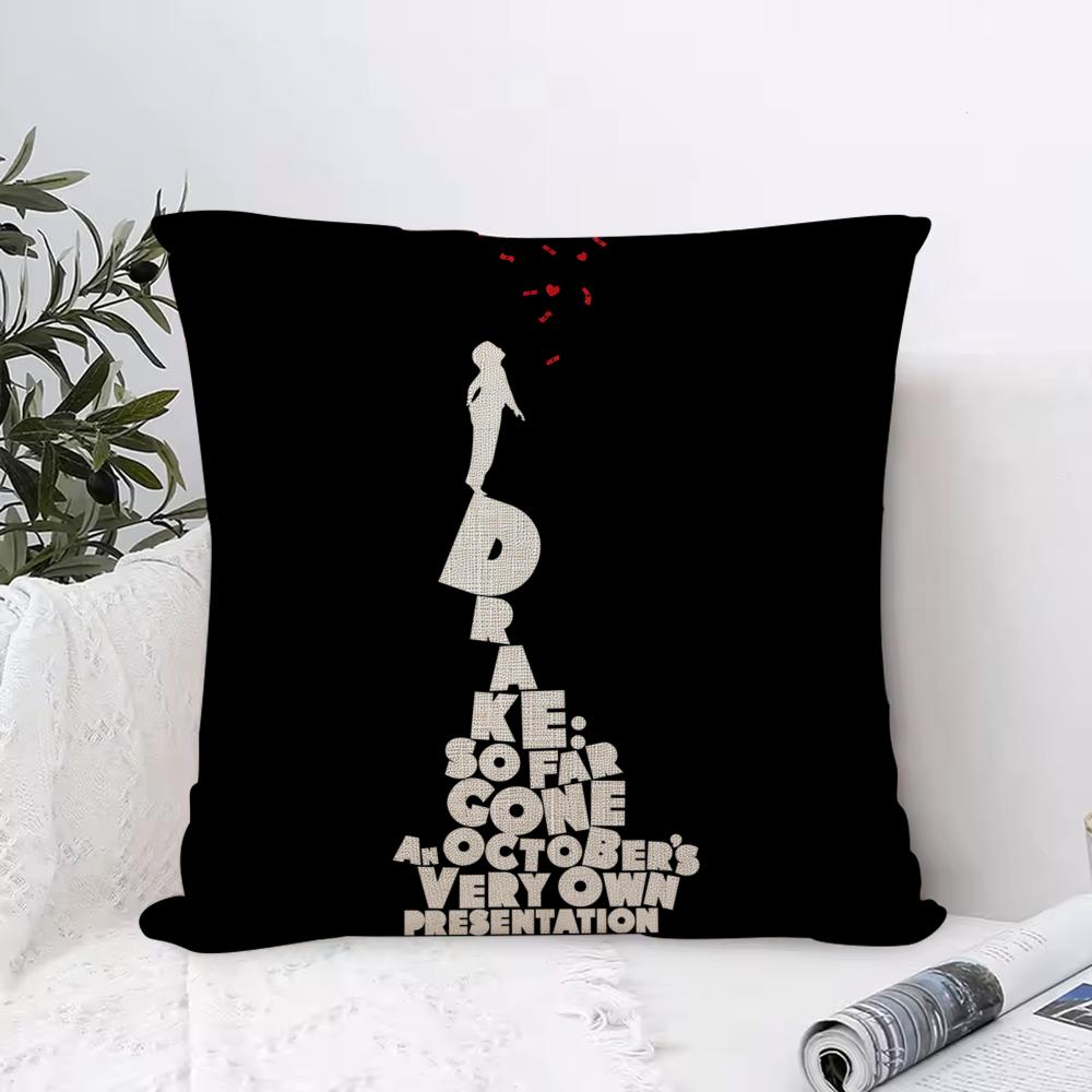 Drake Cushion Cover Breathable Linen Pillow Cover Skin-Friendly Home Decor Pillowcase With Hidden Zipper