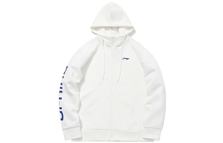Li Ning Sports Fashion Collection Sweatshirts Unisex White Hooded Moderate Cardigan AWDPD23-18 S
