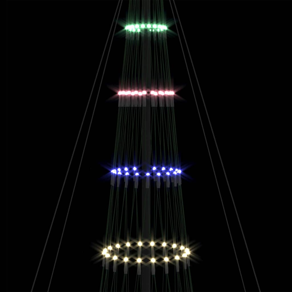 LED Christmas Tree with 455 LEDs Multicolored 399 cm Metal