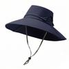 Adjustable Wide Brims Sun Hat For Men With Removable Top Panel Breathable Outdoor Fishing Cap Sun Protections