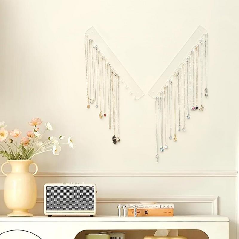 

Acrylic Necklace Holder 2X Acrylic Hanger Necklace 12-Hook Holder Clear Necklace Hanger Jewelry Organizer Easy-Install For United States
