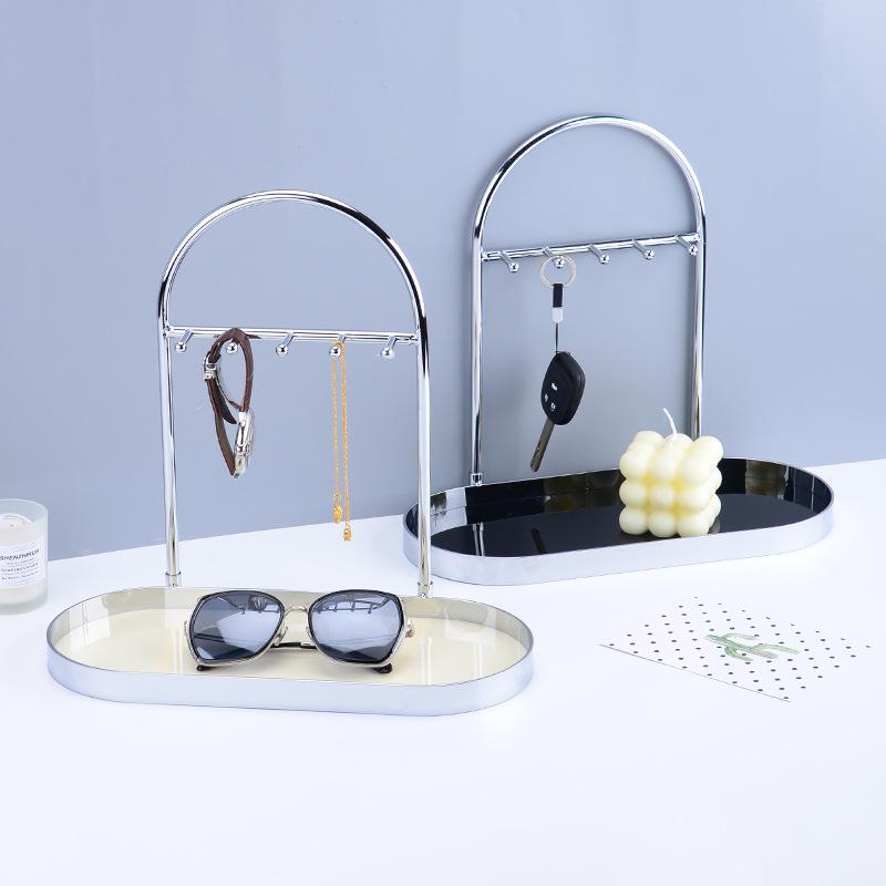 

Elegant Multi-Layer Metal Jewelry Key Holder & Desktop Acrylic Storage Rack слонова кістка