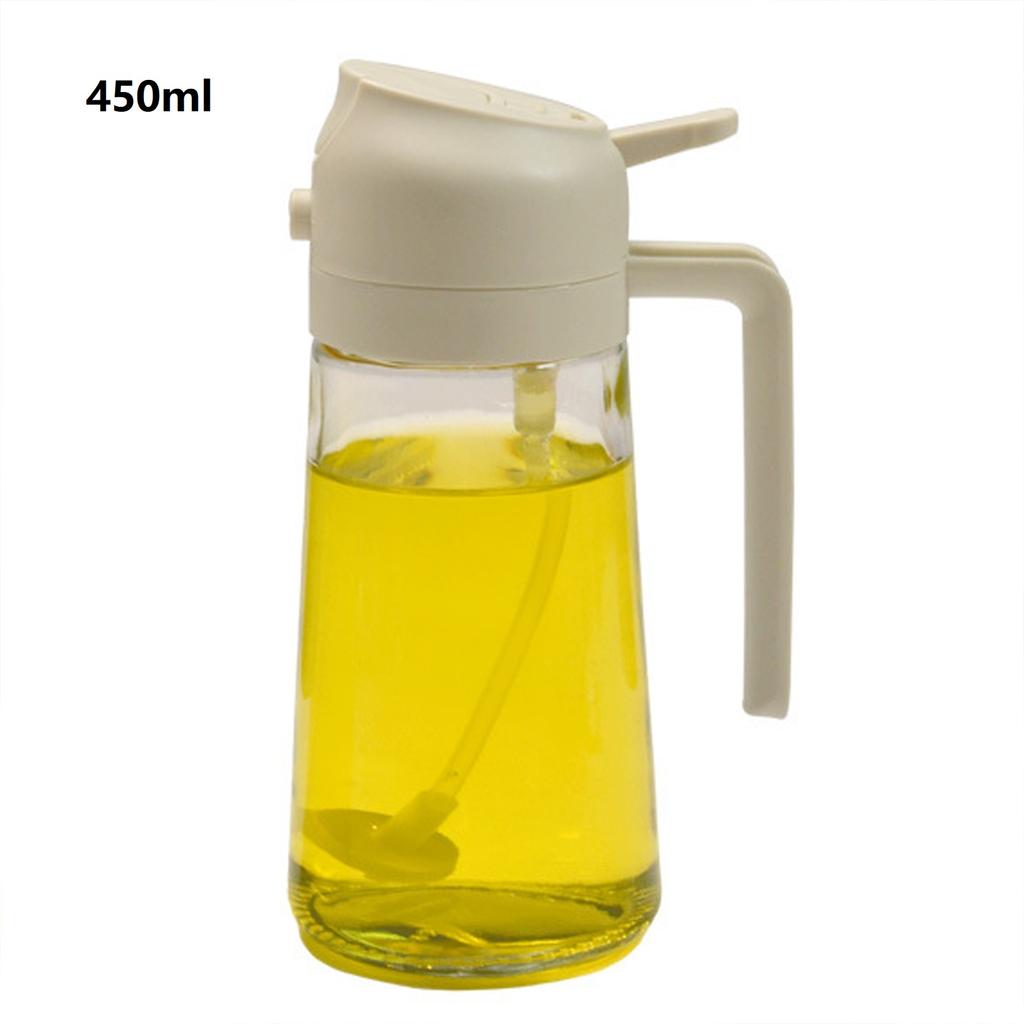 450/60Oml 2 In 1 Oil Spray Bottle With Pour Spout Leakproof Multifunctional Large Capacity Glass Oiler Kitchen Cooking Accessory