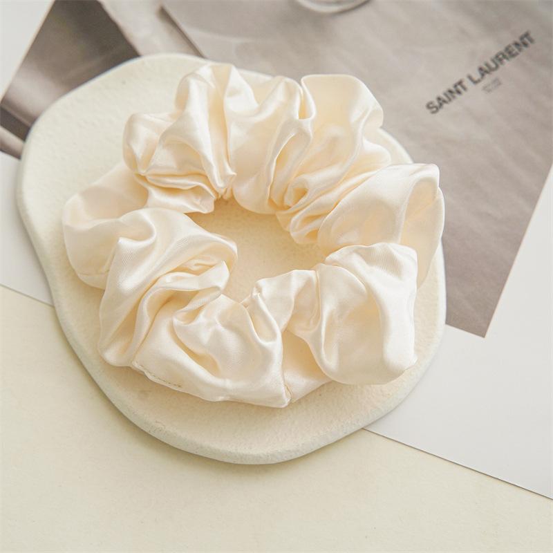 Fashion Luxury Women Silk Satin Scrunchies Solid Color Silk Elastic Hair Bands Ties Rubber Bands Sports Dancing Ponytail Holder