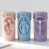 Nativity Embossed Silicone Mold Cylinder Candle Silicone Mould Heat Resistant For Resin Casting and Making Candle Soap