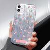 Pink small floral application iPhone17promax Apple 16 laser mobile phone case 14/13 large hole 15ins wind