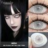 FUNSACHY 1 Pair Fashion Colored Contact Lenses for Cosplay Green Pink Anime Cosplay Lens Beauty Halloween Makeup Eye Soft Lens