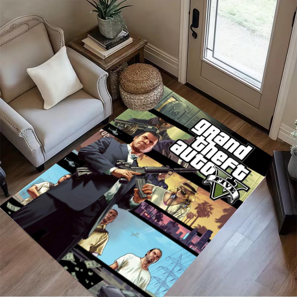 Grand Theft Auto Neon Vice City Game Art Floor Rug Office Rug Perfect For Outdoor Hallway Playrooms Entryway Antislip Carpet Decorate Offices