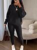 European & American Fashion Knitwear: Women's Soft & Fluffy Sweater and Pants Set for Autumn & Winter
