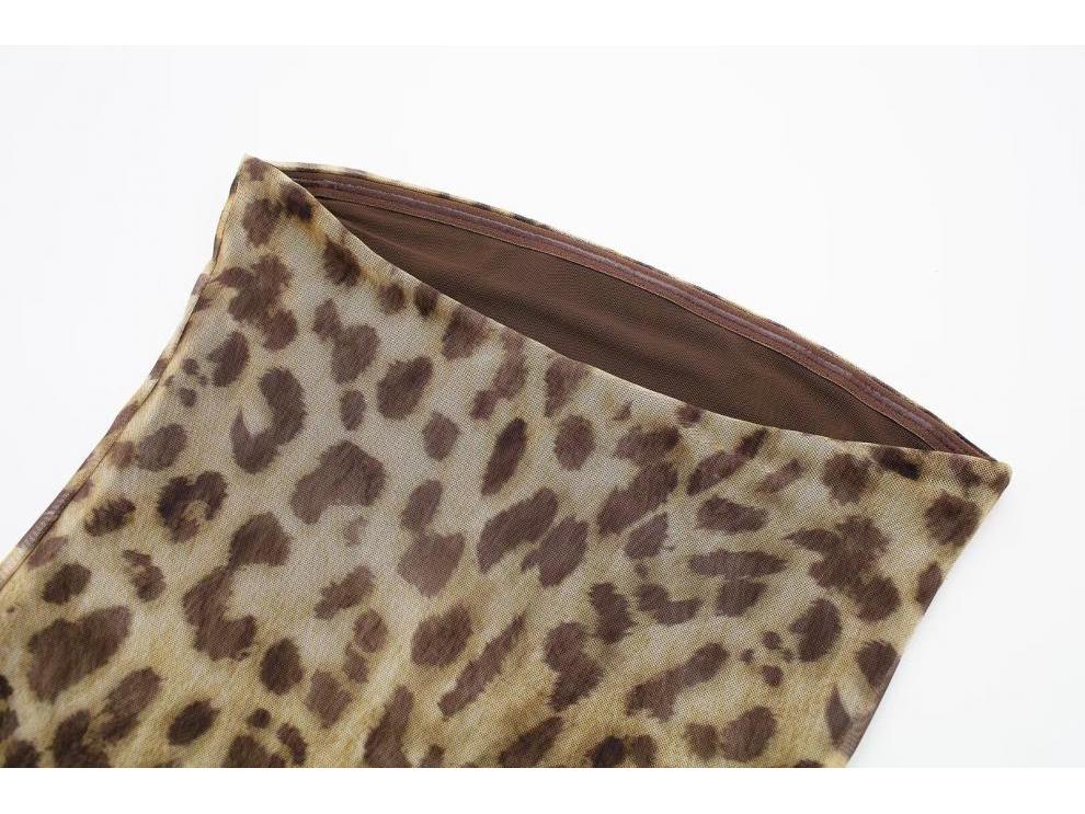 Frühlings Seide Mesh Print Trägerloses Kleid: Europäischer & Amerikanischer Stil, Slim-Fit Damenmode 2023