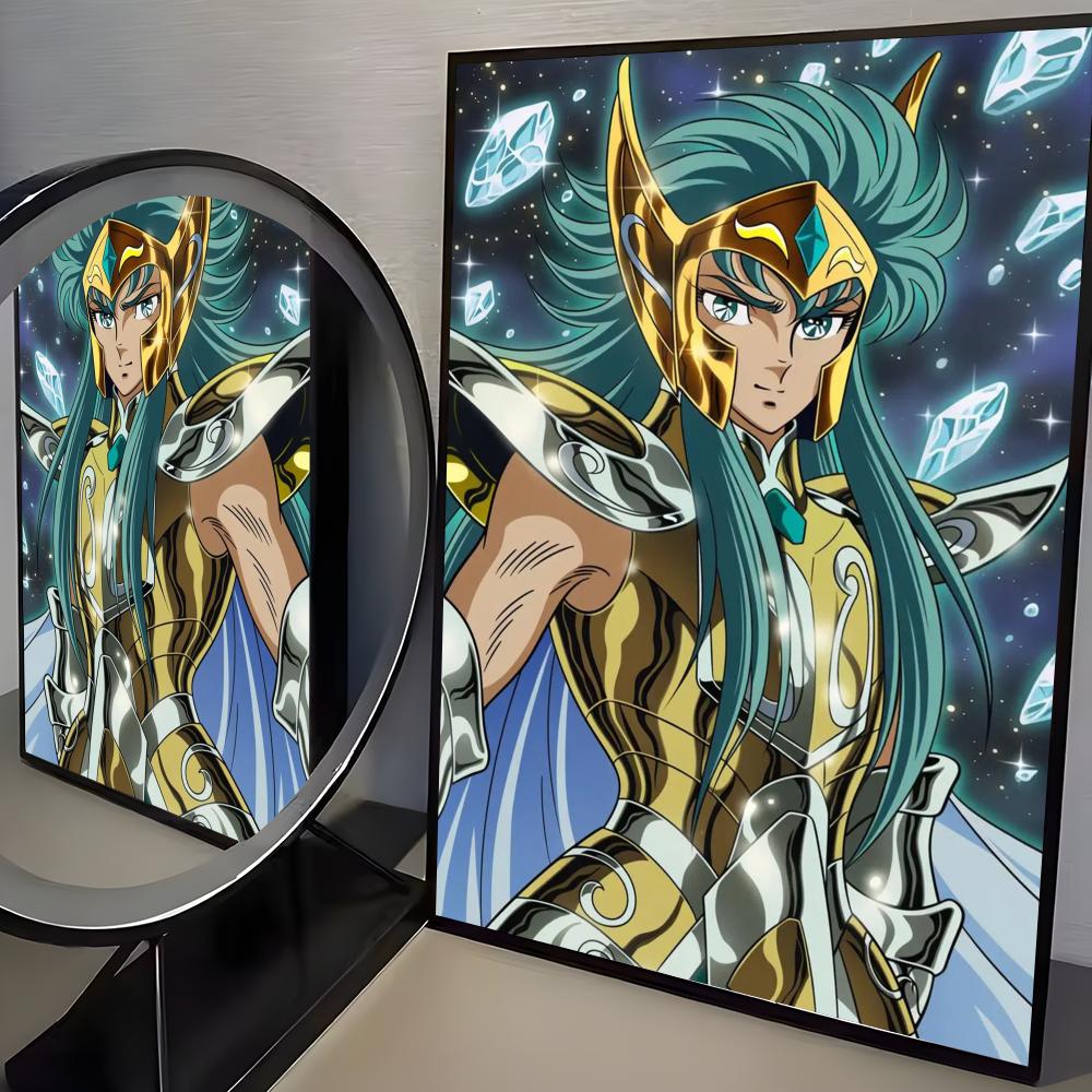 S-Saint Seiya Anime Klasyczny Plakat HD Sztuka Mural Ścienny Plakat Wodoodporny Vintage Nadruk Dekoracja do Wystroju Domu DIY