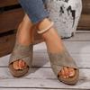 Neue Damenschuhe mit gekreuzten Riemen, Plateau-Slipper, Damen-Zehensandalen mit Muffin- und Retro-Strand-Cool-Sohle