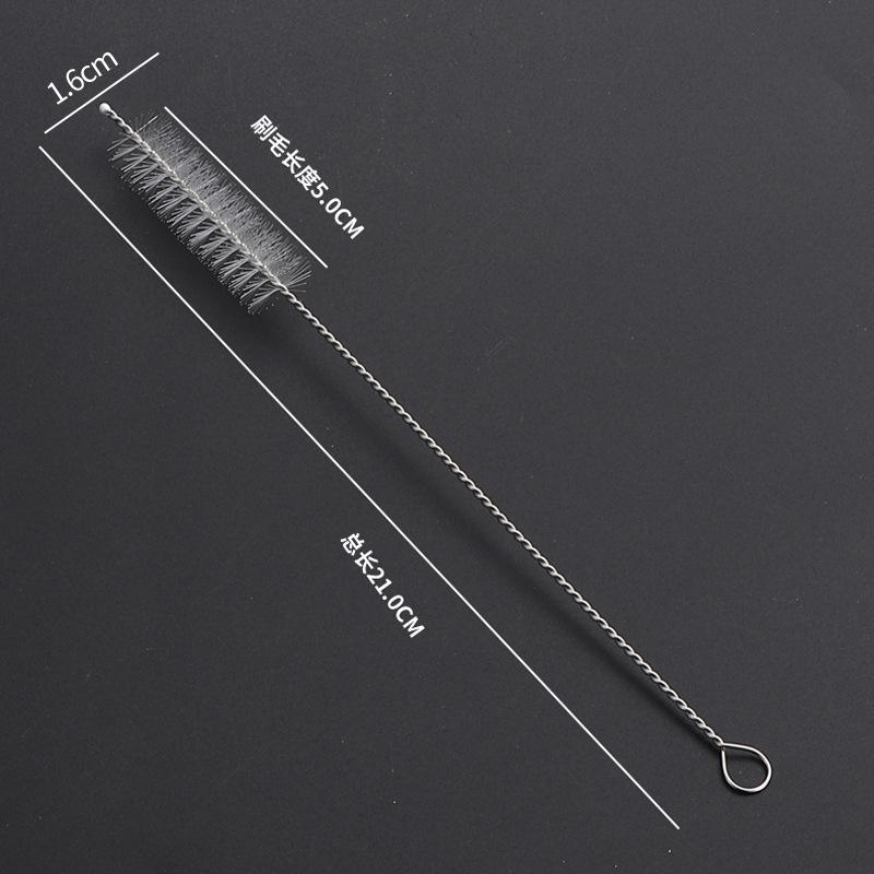 304 Stainless Steel & Nylon Straw Brush - Silicone Brush for Cleaning Children's Bottles & Medical Equipment