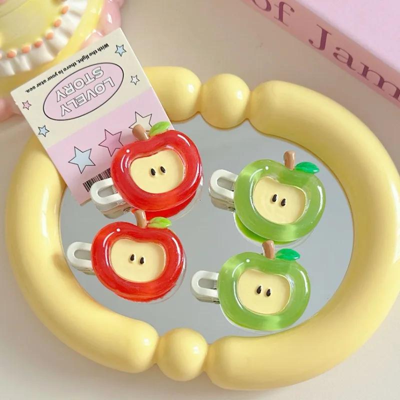 Delicious Big Apple Hair Clip Cute Sweet Girl Heart Cartoon Bangs Chuck Headdress Card Duckbill Clip Accessories