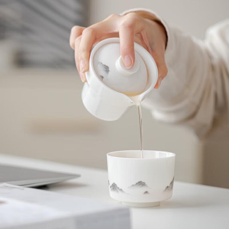 Очень Нефритовый Жир Баранина Портативный Керамический Чайный Набор