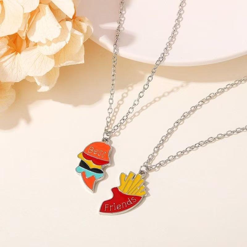Hot-selling good friend series necklace fashion alloy magnetic love pendant girlfriend set gift