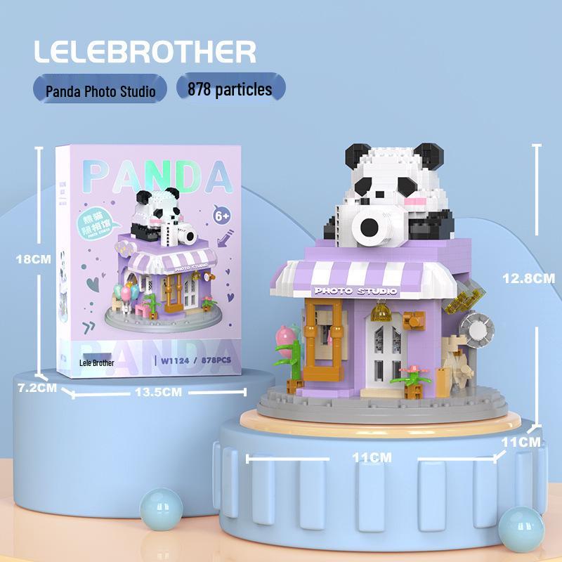 LEGO-kompatibel Panda Kaffebar Mikroklosser: Pedagogisk Byggeklossleke for Barn