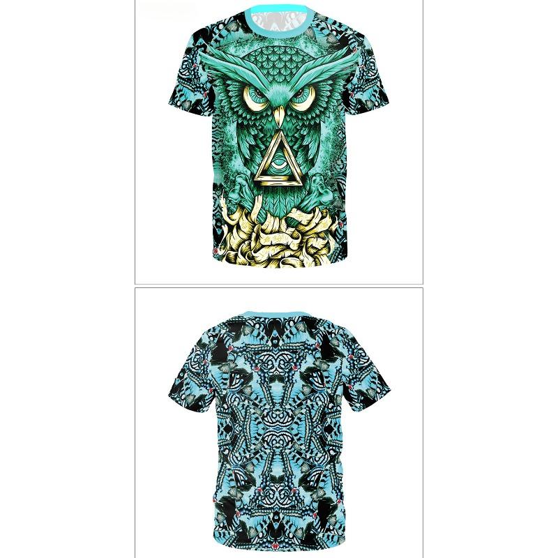 Summer Round Neck 3D Animal and Fantasy Print Top Fashionable Casual Short Sleeved Men's T-shirts