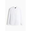 H M Regular Fit Stand Collar sHirt wHite