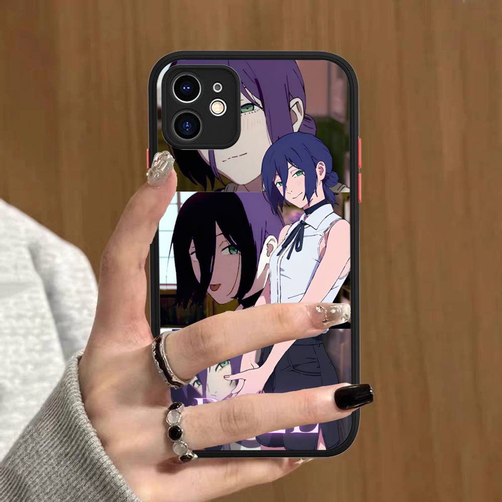 Anime C-Chainsaw Man For IPhone 16 15 14 Plus 13 12 11 Pro Max X XS MAX Translucent Matte Shockproof Cover