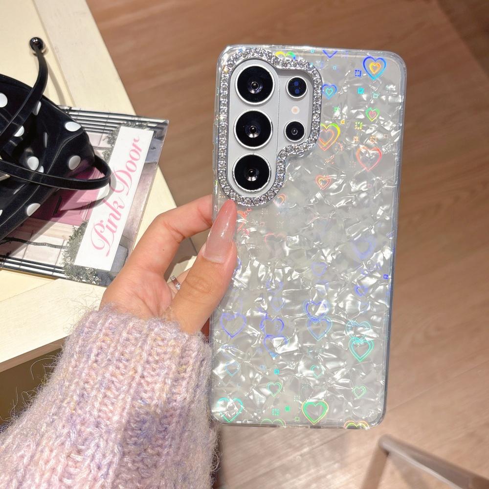 

Shell Pattern Laser Diamond Butterfly Phone Case for Samsung S26 Ultra S25 S24 Ultra FE S26 Plus Glitter Colorful Cover Galaxy S25 FE