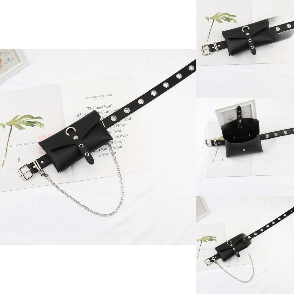 Punk Style Belt For Women With Pu Material And Adjustable Pin Buckle For Fashionable Streetwear