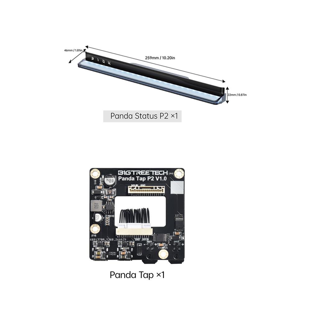 BlQU Panda Status P2 for Bambu Lab P2S/X2D 3D Printer Status Light RGB LED Indicator Light WiFi Wireless 3D Printer Parts