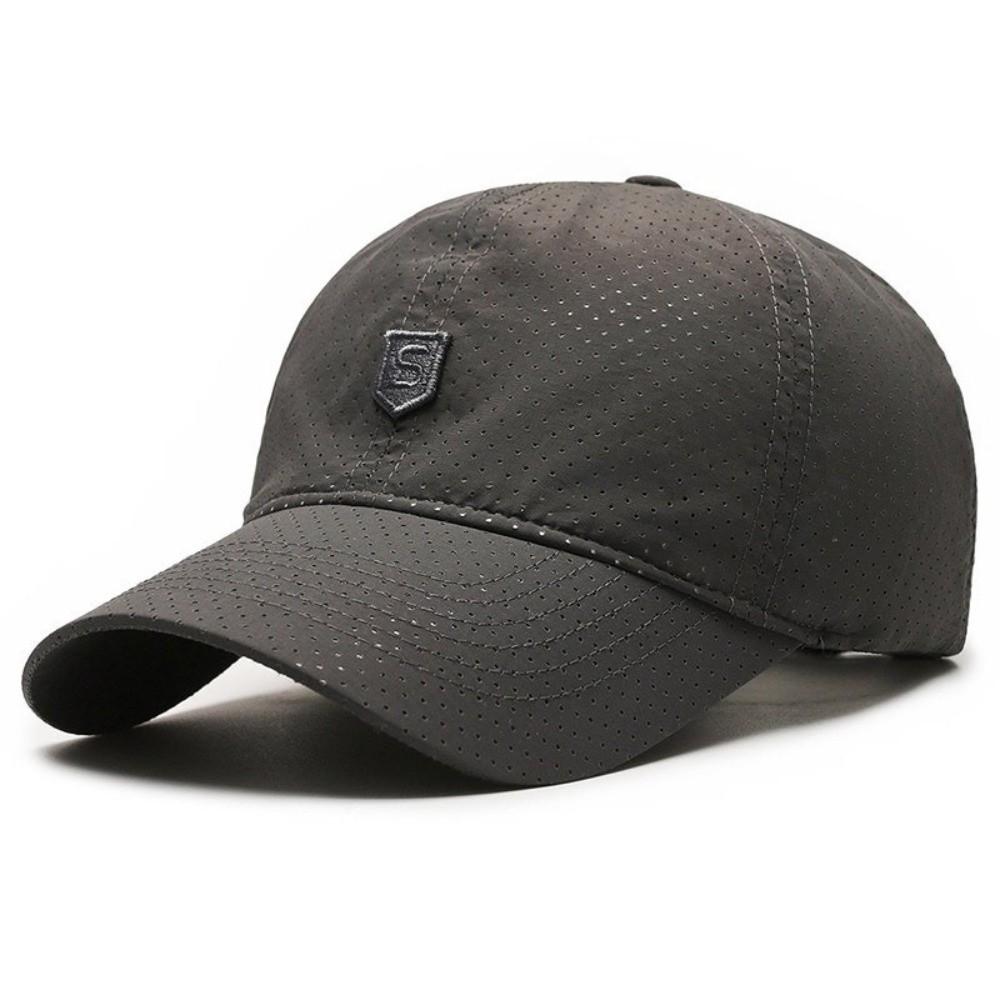 Breathable Perforated Quick-Drying Hat Sun Protection Letter S Embroidery Summer Sun Hat Adjustable Baseball Cap For Women Men