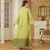 Middle Eastern & Western Women's Embroidered Muslim Dress – Long-Sleeve Arabic Robe
