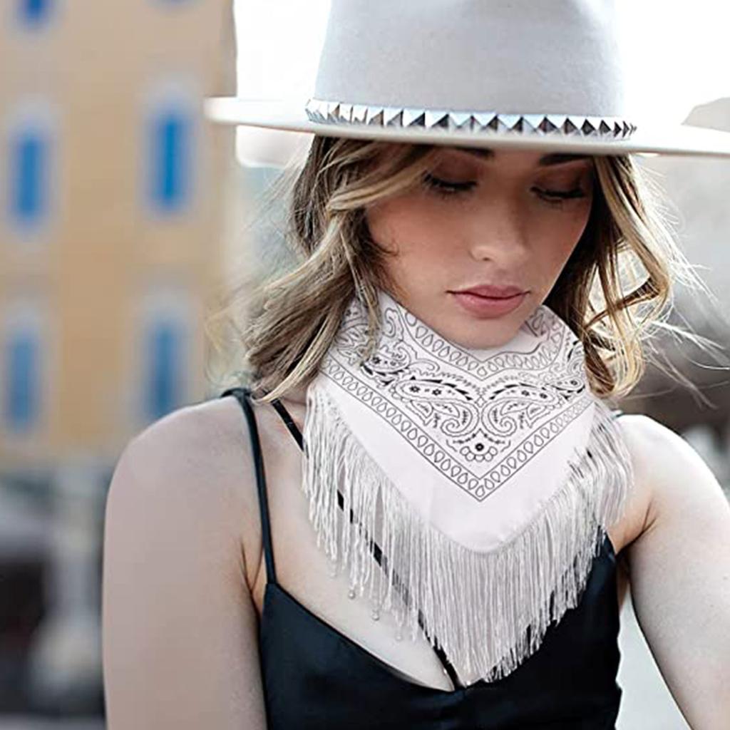 Cowgirl Bandanas Sequin Bachelorette Bandanas Disco Fashion Neckerchief Bandanas Cowgirl Bachelorette Fringe Bandanas