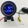 LED Digital Water Temp Gauge 2 In 1 Round Voltmeter With Temperature Sensor 1/8NPT Radiator Joint Pipe Adapter 26MM~40MM 12V24V