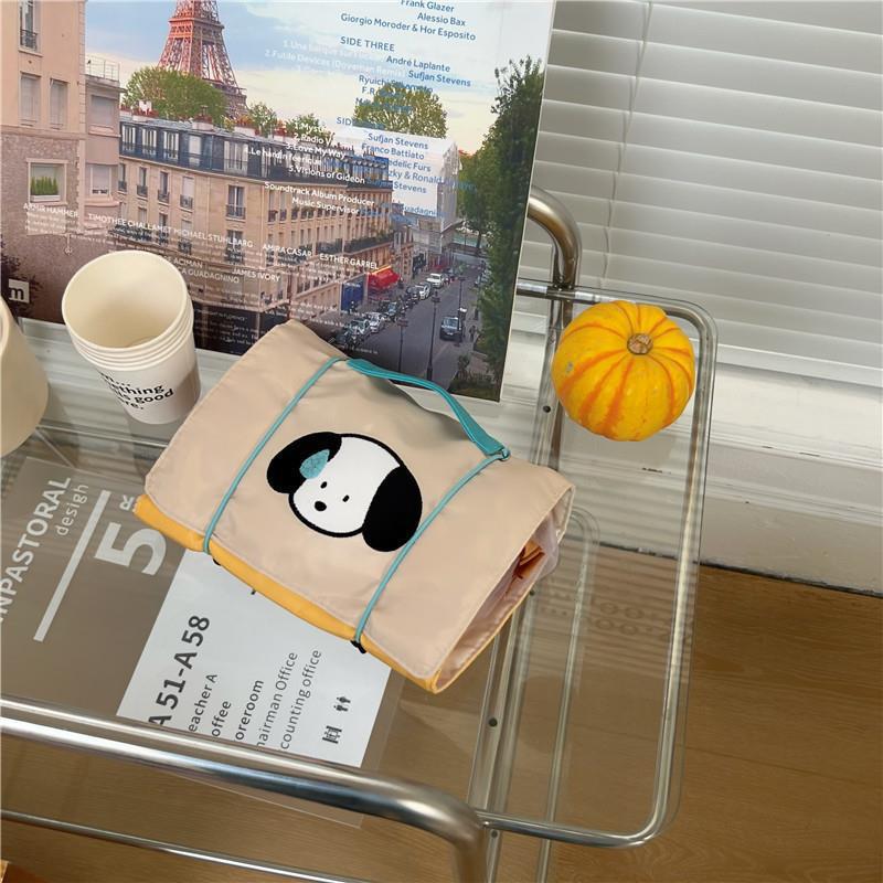 

Оригинальный мультяшный органайзер для макияжа и туалетных принадлежностей в виде собаки с молочным чаем, большой, со съемным сетчатым отделением для хранения