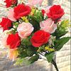 Large 18-Head Rose Bouquet for Living Room or Wedding Decor – Silk & Plastic Arrangement