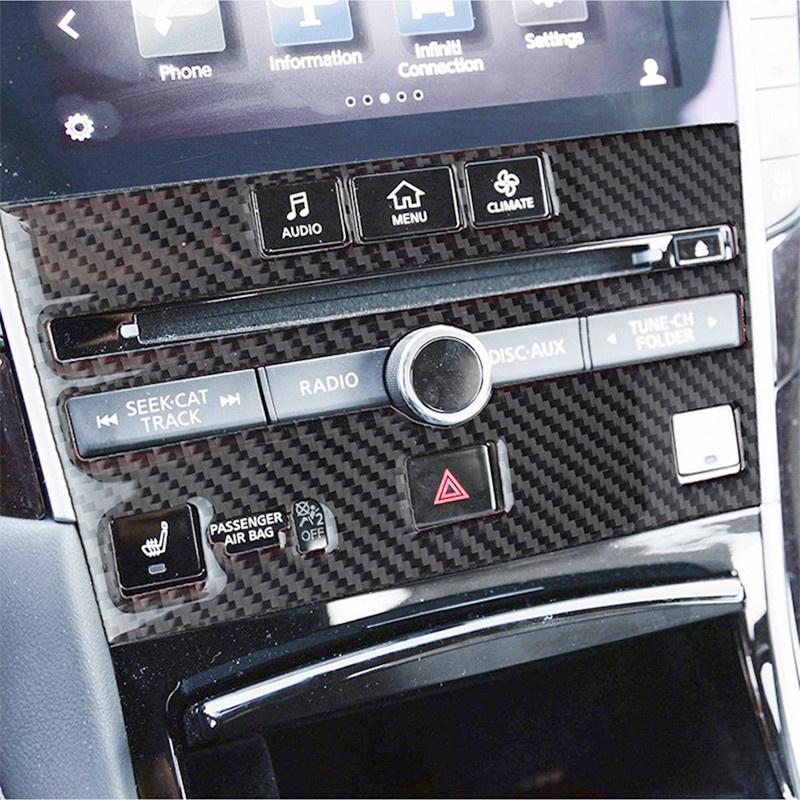 Carbon Fiber Car Interior Modification Cover Trim Strips Decorative Stickers For Infiniti Q50 Q60 Car Styling Inner