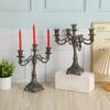 5 Arm Metal Candelabra Vintage Zinc Alloy Candle Holder for Wedding Dining Table Fireplace Wedding Party Home Decoration
