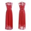 2025 European & American Slim-fit Evening Gown – Light Blue Lace Patchwork Chiffon, Back Zipper, 10 Colors Available