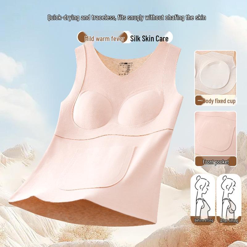 Autumn/Winter Girls' Heat-Generating Fleece-Lined Vest & Belly Protector