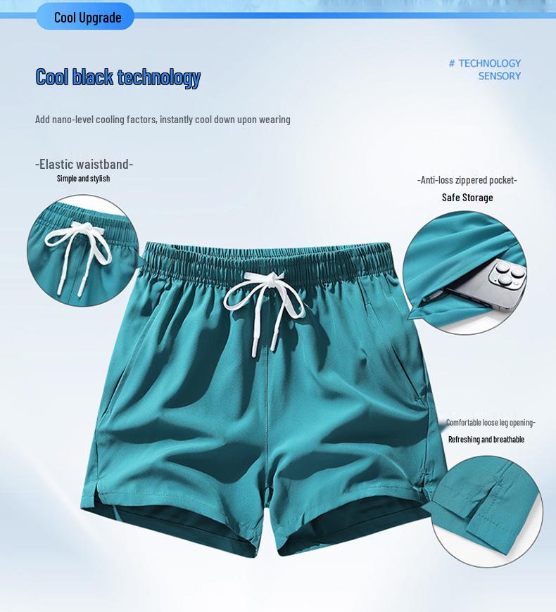 Ice Silk Summer Loose Sports Shorts for Men & Women - Casual Outdoor Beachwear