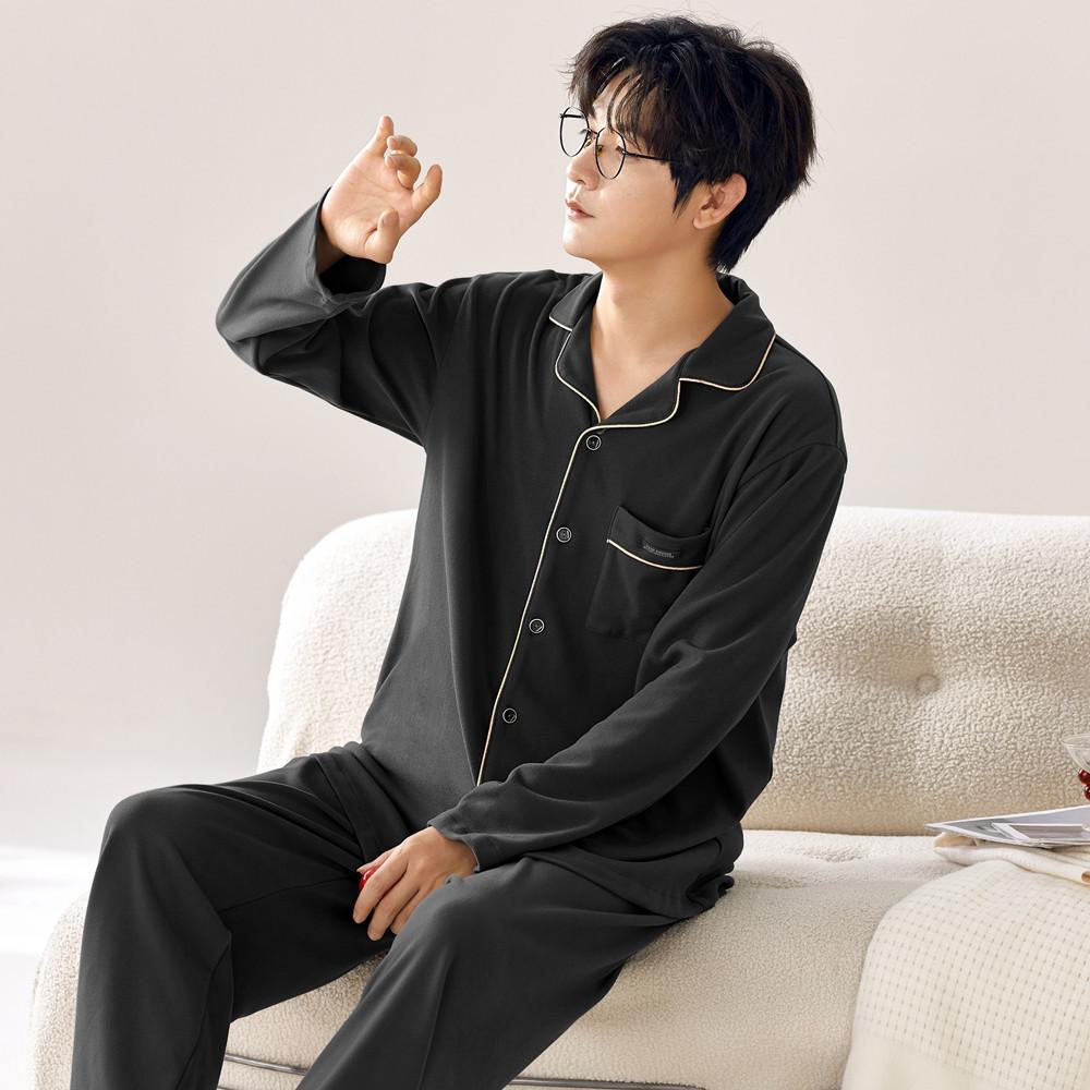 Thickened couple pajamas long-sleeved thick German velvet large-size home autumn and winter men's and women's warm loungewear suits can be worn 
