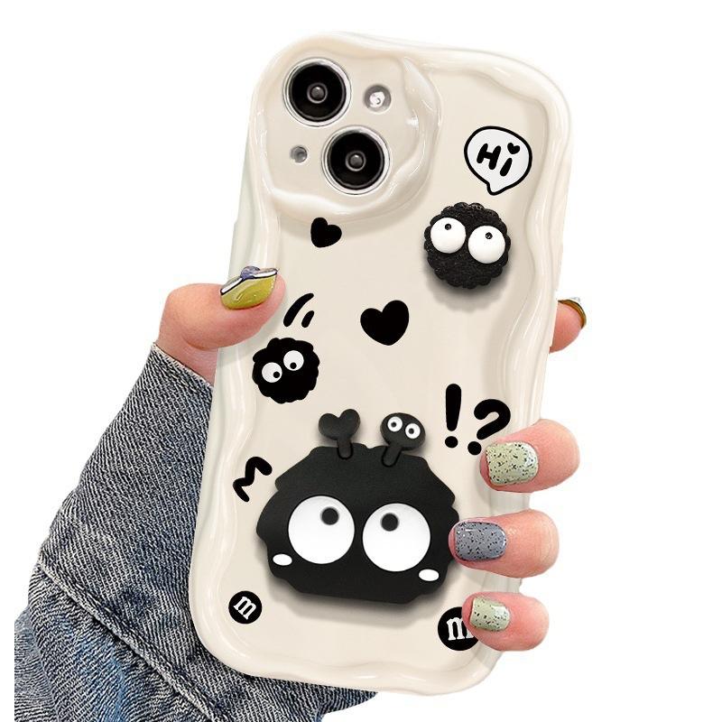 Applicable iPhone16 cartoon mobile phone case Apple 17promax graffiti small briquettes 16 couple funny cream shell