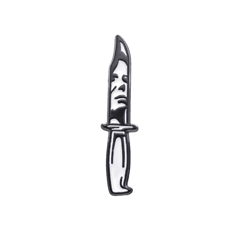 Horror Movie Dagger Enamel Pins Custom Friday Michael Brooches Lapel Badges Black Punk Gothic Halloween Jewelry