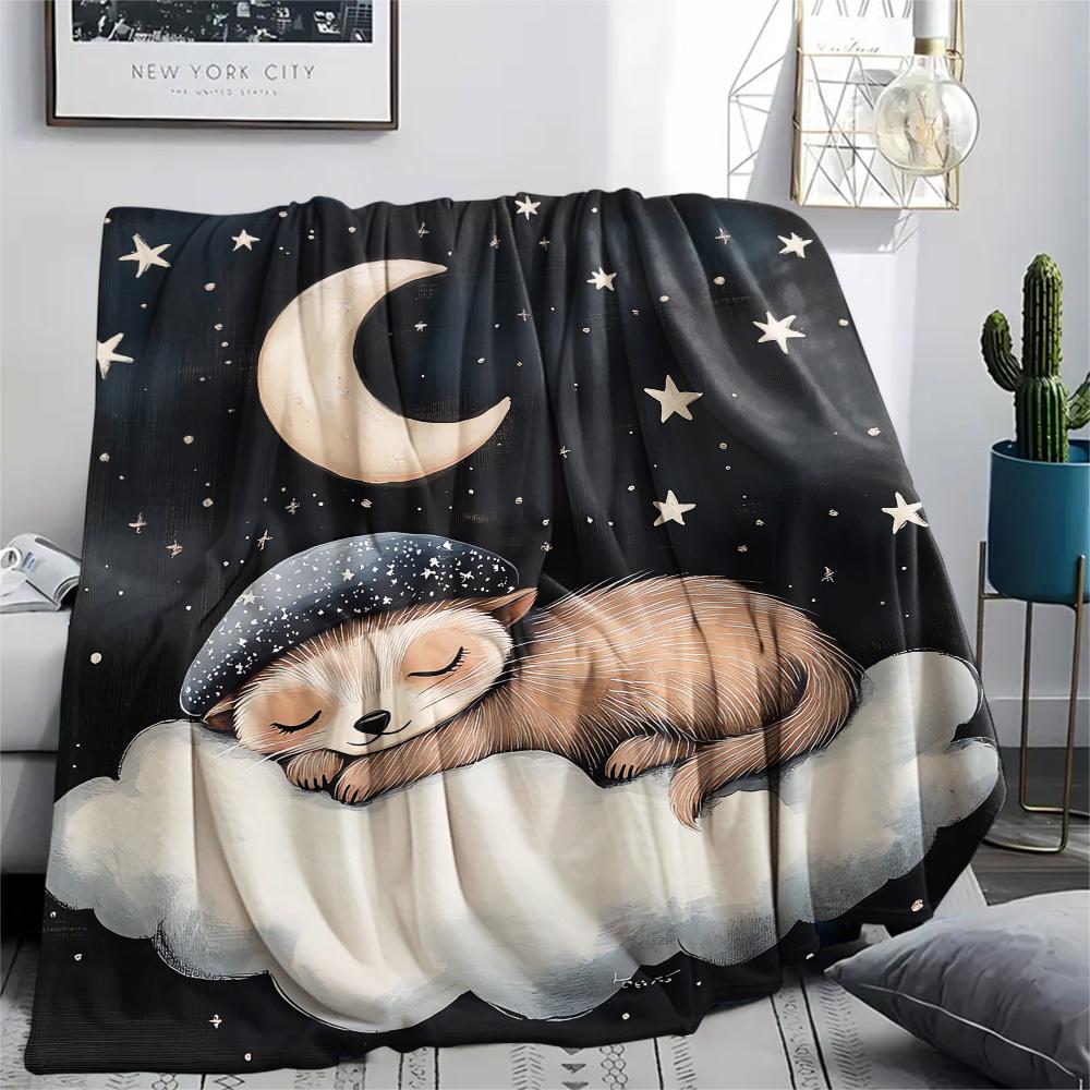 Animals in Dreams Print Flannel Blanket, High quality Comfortable for All Seasons, Home Decor, Warmth and Comfort, Perfect for Christmas Gifts