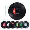 6 Adet Renkli Retro Vinil Plak Disk Bardak Altlığı Komik Etiketlerle - Mobilyaların Kirlenmesini ve Çizilmesini Önleyin