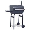 vidaXL Charcoal Barbecue Grill with Lower Shelf Black